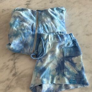 Matching tie dye PINK sweat set- top Med bottom-small